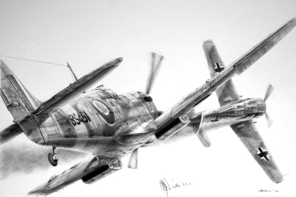 aviation art, Spitfire and FW-190 Spitfire and FW-190