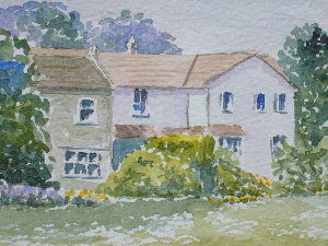 learn Watercolour, watercolour tutorial, distant trees