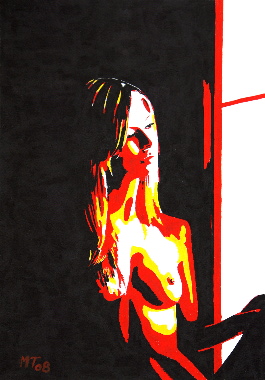 nude painting, silouhette